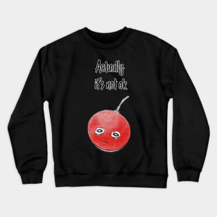 Google Home is not ok - Pink on black Crewneck Sweatshirt